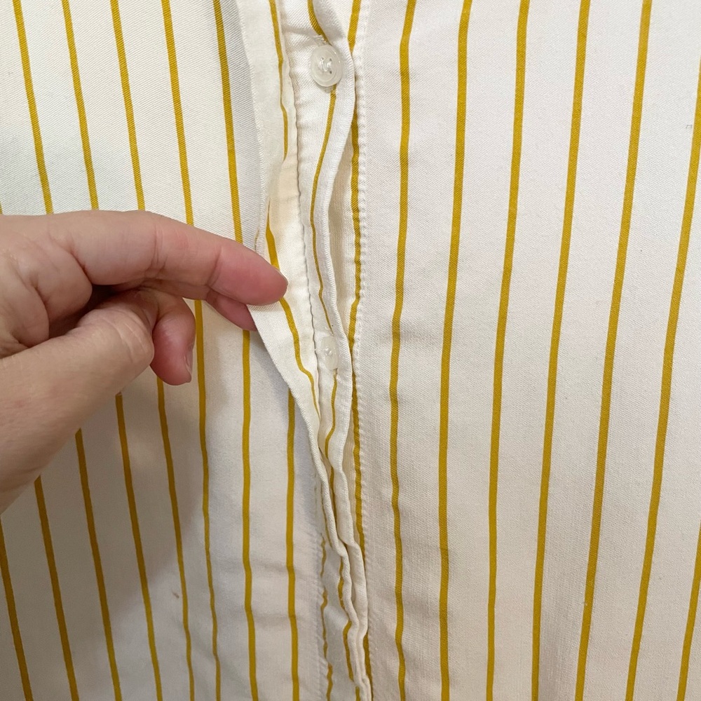 H&M Vintage Feel Mustard Stripe Button Down Shirt - Picture 5 of 7